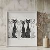 Cat Silhouette Graphic Design A vector graphic design featuring an image of a feline animal.