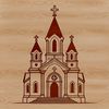 Elegant Catholic Building Design Catholic church building in the style of Gothic architecture with intricate details and stained glass windows.