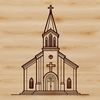 Catholic Building Illustration A detailed illustration of a traditional Catholic church with a large central dome and ornate details.