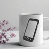 Phone Illustration Vector Art A stylized illustration of a smartphone with various features depicted in detail.