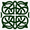 Ornate Celtic pattern design featuring interlocking shapes and intricate embellishments.