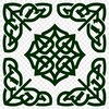 A traditional Celtic design featuring intricate embellishment and ornate shape patterns.