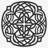 A stylized Celtic pattern featuring intricate ornamentation and shapes, suitable for various designs and crafts.