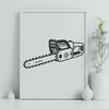 Chainsaw Vector Art Design A detailed illustration of a chainsaw tool with ergonomic handle and chain, suitable for vector art designs.