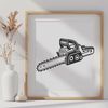 Chainsaw Illustration for Crafting Projects A detailed illustration of a chainsaw tool for graphic design and crafting projects.