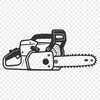 A detailed illustration of a chainsaw tool in vector format.
