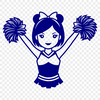 Female Athlete in Cheering Uniform Young female athlete in a cheerleading uniform posing with pom-poms.