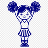 Free Clip Art Vector Girl Cheerleader A young female cheerleader in uniform, posing with spirit fingers.
