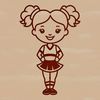 Vibrant Cheerleading Girl Illustration A vector graphic illustration of a female cheerleader in motion, perfect for various design applications.