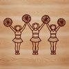 Free Vector Cheerleading Icon A young female athlete in a cheerleading uniform, posing confidently with pom-poms.