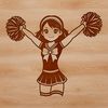 Stylized Cheerleader Illustration A stylized illustration of a young female cheerleader in motion.