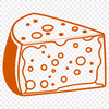 Vector Block of Cheese Graphic A high-resolution vector graphic of a wedge-shaped block of cheese with a detailed texture.