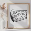 Free Vector Cheese Iconography A high-quality vector illustration of a piece of cheese.