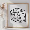 Delicious Cheese Vector Art A high-quality digital illustration of a cheese in vector format.