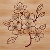Beautiful Cherry Blossom Icon Illustration of a single cherry blossom in bloom against a simple background.