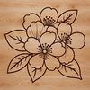 Cherry Blossom SVG Vector Graphics A detailed illustration of a single cherry blossom in bloom, suitable for vector graphic design and cutting machine projects.
