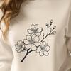 Cherry Blossom SVG Icon A stylized illustration of a cherry blossom, perfect for vector design projects and commercial use.