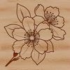 Stylized Sakura Bloom SVG Image A stylized illustration of a cherry blossom in full bloom, with delicate petals and branches.