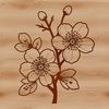 An intricate vector design featuring a detailed cherry blossom flower.