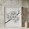 Detailed Sakura Flower Design A colorful illustration of a single blooming cherry blossom in full detail.