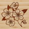 Elegant Cherry Blossom Clip Art A stylized illustration of a cherry blossom flower with delicate petals, ideal for vector design and print projects.