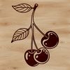 Fruitful Cherry Icon A single cherry fruit on a white background, suitable for use in various graphic designs.