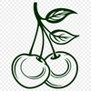 Beautiful Cherry Vector Art Illustrated vector art of a ripe cherry fruit with stem and leaves, suitable for commercial and personal use in designs.