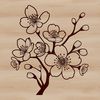 Stylized Cherry Blossom Flower A stylized illustration of a cherry blossom flower with delicate petals and stem.