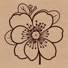 Hand-Drawn Cherry Blossom SVG A vector graphic representation of a single sakura flower with delicate petals.