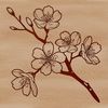 An intricately designed vector graphic of a single sakura flower with delicate petals.