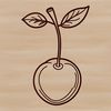 Cherry Illustration in Various Formats A single, detailed illustration of a cherry fruit in various formats, suitable for digital design and crafting.