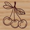 Stylized Cherry Fruit Illustration A stylized illustration of a single cherry fruit in various sizes and colors, suitable for graphic design and digital art.