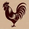 Whimsical Rooster Design Vector Art A cartoon illustration of a farm animal, specifically a rooster.