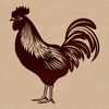 Beautiful Cockerel Illustration A detailed illustration of a farm animal, specifically a cockerel with vibrant plumage.