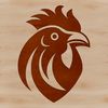Whimsical Rooster Design A realistic illustration of a farm animal's head, featuring a chicken with distinct facial features.