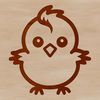 Hatching Happiness Farm Chick Illustration A simple line drawing of a happy chick on a farm.