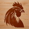 Beautiful Clipped Chicken Head SVG Design A simple illustration of a chicken's head, suitable for clipping or vector design.