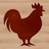 Cute Chicken Silhouette Icon A cartoon style illustration of a single chicken standing in a farm yard.