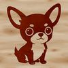 An outline illustration of a Chihuahua in SVG design.