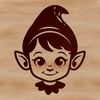Festive Elf Character SVG Design A small, pointy-eared Christmas elf character in festive holiday attire.