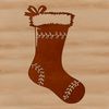 Festive Christmas Decoration SVG A festive Christmas stocking with a red ribbon and golden trim.