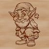 Cute Christmas character in red and green attire A small, standing figure in a red hat and green coat, depicted as a Christmas elf.