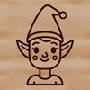Jolly Christmas Elf Portrait in Vector Format An illustration of a jolly Christmas elf's head in vector format suitable for various designs.