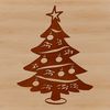 Festive Holiday Tree Vector Design A minimalist vector design of a festive holiday tree, suitable for digital use.