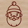 Classic Christmas Santa Illustration A simple line drawing illustration of Santa Claus's head in a classic Christmas style.