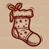 Christmas Stocking SVG Clip Art A festive Christmas stocking designed as an SVG file for vector art projects.