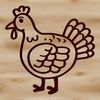 A simple line drawing of a farm animal, typically associated with Christmas celebrations.
