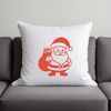 Vector illustration of a jolly old man in a red suit with white fur trim, bearded Father Christmas figure.