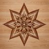 A star-shaped graphic symbol for decorative use in vector format.