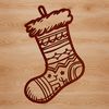 Festive Christmas Stocking Vector Graphics A simple Christmas stocking designed as a vector graphic for digital use.